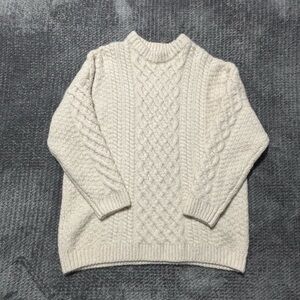 Mango Wool Alpaca Blend Knit - Ivory cable-knit sweater. Size S